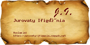 Jurovaty Ifigénia névjegykártya